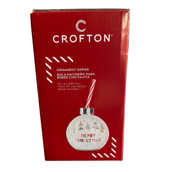 Crofton Ornament Sipper Cup - 13.2 Oz Christmas Tree Design W/ Straw - Picture 4 of 5